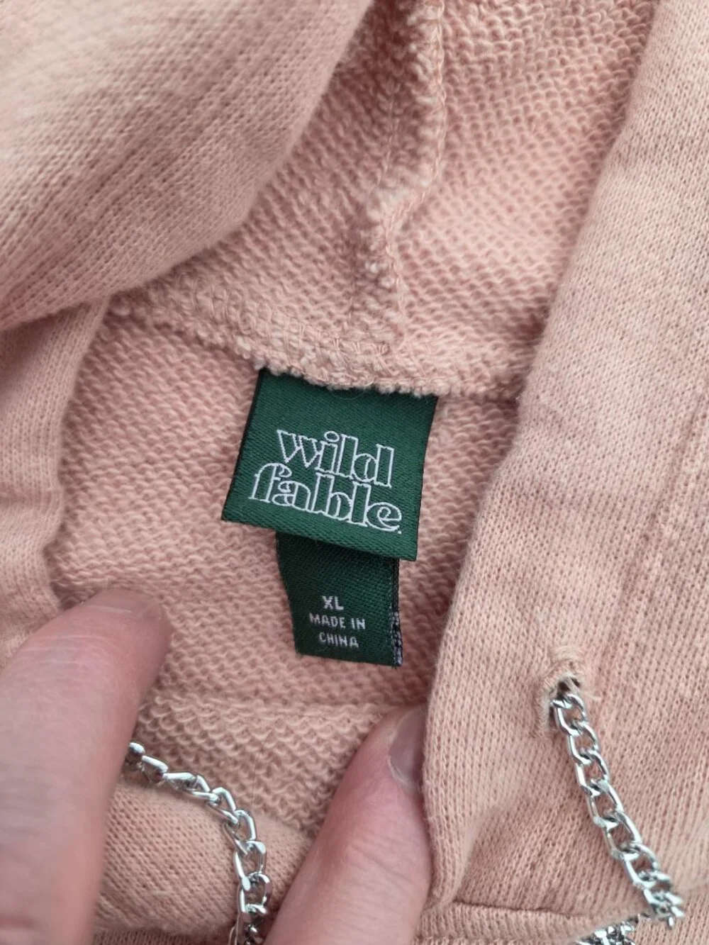 Pink Cropped Chain Hoodie | Edgy Streetwear Essential XL - Picture 7 of 7